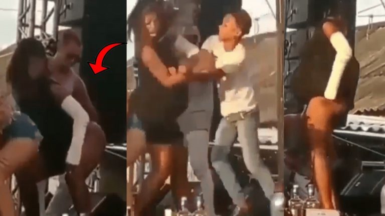 Husband Angrily Storms Stage And Beats His Pregnant Wife For Twerking 