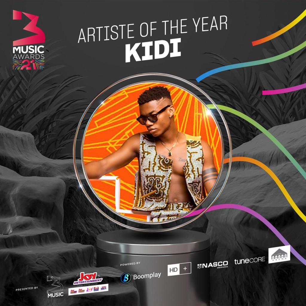 #3MusicAwards21 Kidi Wins Artiste Of The Year | @KiDiMusic